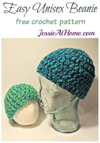 Easy Unisex Beanie free crochet pattern by Jessie At Home 350x500 1