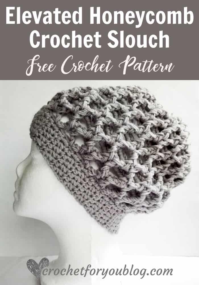 Elevated Honeycomb Crochet Slouch Hat free crochet pattern