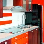 Kitchen with red design